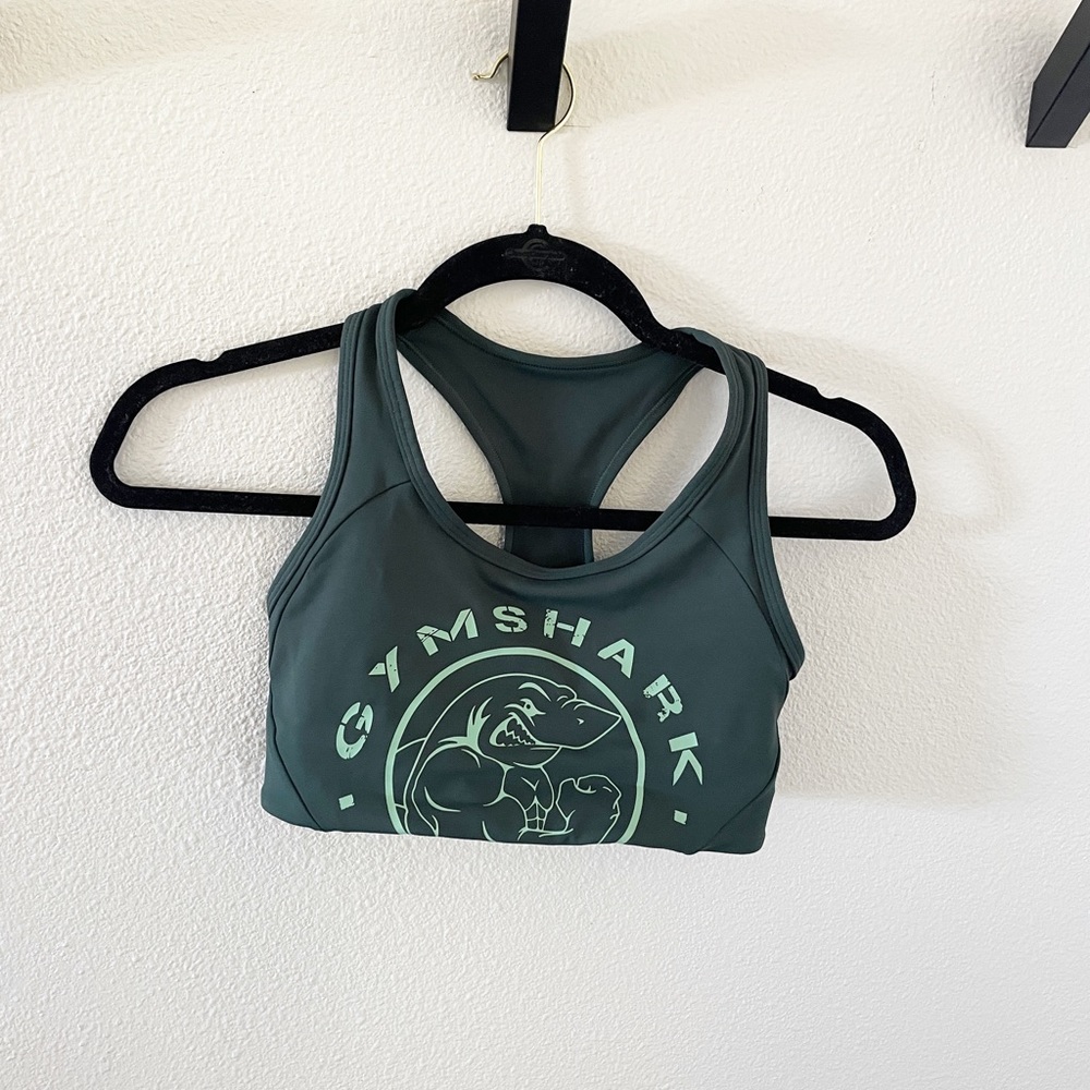 Gymshark legacy sports bra in forest green. Size small